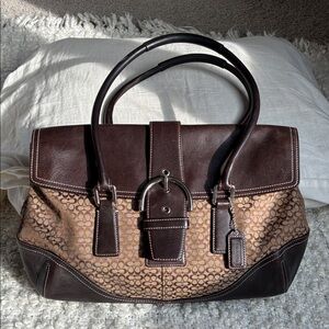 Coach Brown and Tan east west style Shoulder Bag